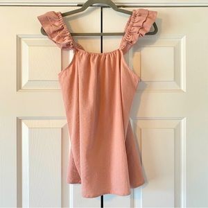 NWT Show Me Your MuMu Ruffle Strap Tank Top in Pink Mauve, S